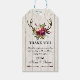 Vielen Dank Tag Floral Gefallen Tags Antlers Weddi Geschenkanhänger