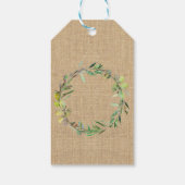 Vielen Dank Tag Floral in Liebe Lights Burlap Wedd Geschenkanhänger (Rückseite)