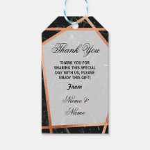 Vielen Dank Tag Marble Gefallen Rose Gold Wedding