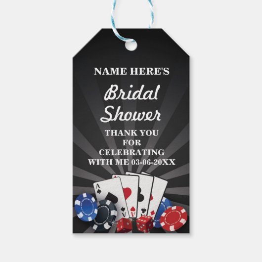 Vielen Dank Tag Rustic Brautparty Las Vegas Geschenkanhänger (Vorderseite)