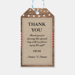 Vielen Dank Tag Rustic Red Favor Tags Wood Wedding Geschenkanhänger