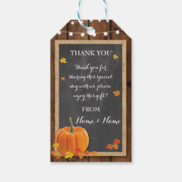 Vielen Dank Tag Winter Wood Pumpkin Hochzeit im He Geschenkanhänger