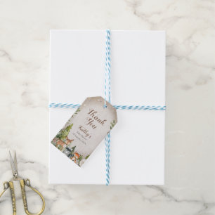 Vielen Dank Tag Winter Woodland Animal White Flora Geschenkanhänger