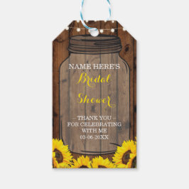 Vielen Dank Tag Wood Jar Sunflower Brautparty Geschenkanhänger