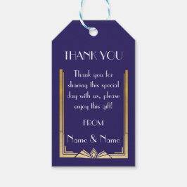 Vielen Dank Tags 1920er Gatsby Navy 20er Hochzeit Geschenkanhänger