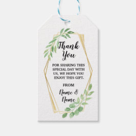 Vielen Dank Tags Gold Blätter Foliage Hochzeit Geschenkanhänger