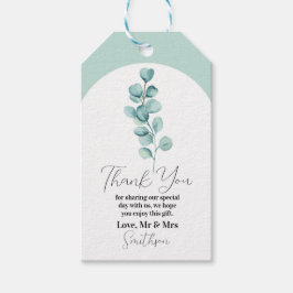 Vielen Dank Tags Wedding Eukalyptus Green Mint Lea Geschenkanhänger