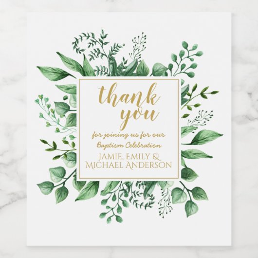 Vielen Dank Taufe WINE LABELS Geschenk Idee Weinetikett (Einzelnes Label)