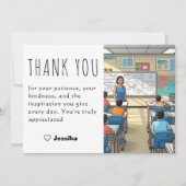 Vielen Dank Teacher Card Elegantes Wertungsdesign Dankeskarte (Vorderseite)