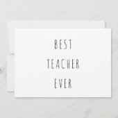 Vielen Dank Teacher Card Elegantes Wertungsdesign Dankeskarte (Rückseite)