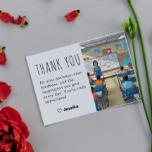 Vielen Dank Teacher Card Elegantes Wertungsdesign