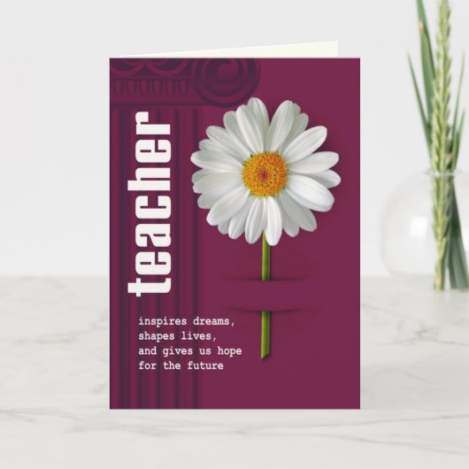 Vielen Dank, Teacher Daisy Design Custom Card Dankeskarte (Vorderseite)