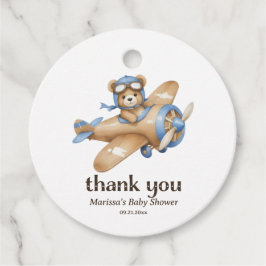 Vielen Dank Teddy Bear Pilot Baby Boy Dusche Geschenkanhänger