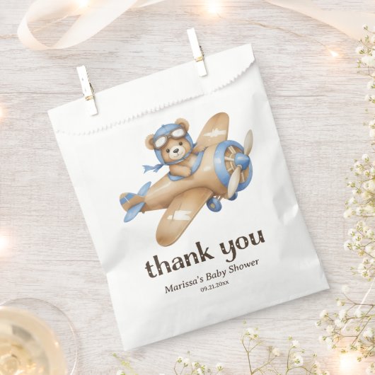 Vielen Dank Teddy Bear Pilot Baby Boy Dusche Geschenktütchen (Ausgeschnitten)