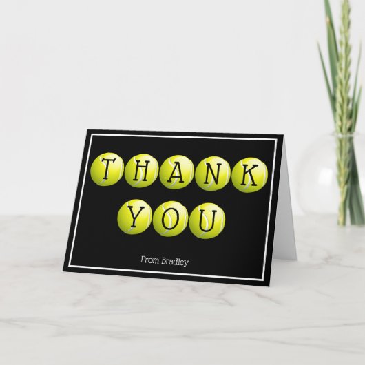 Vielen Dank Tennis Custom Personalisiert Karte (Vorderseite)