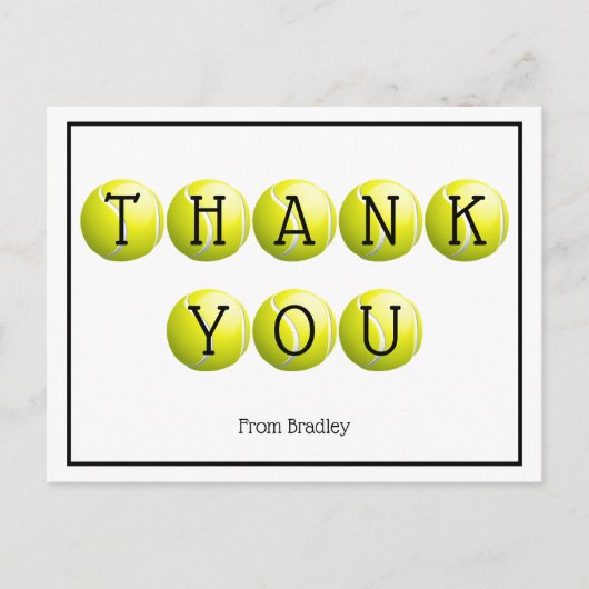 Vielen Dank Tennis Custom Personalisiert Postkarte (Vorderseite)