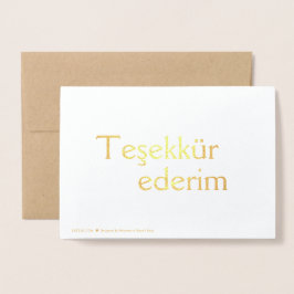 Vielen Dank (Teşekkür ederim) in Turkish Blank Folienkarte