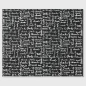 Vielen Dank Text auf schwarz Geschenkpapier (Flach)