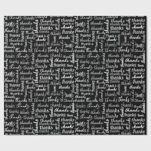 Vielen Dank Text auf schwarz Geschenkpapier (Flach)