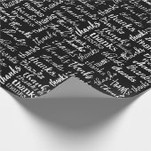 Vielen Dank Text auf schwarz Geschenkpapier (Ecke)
