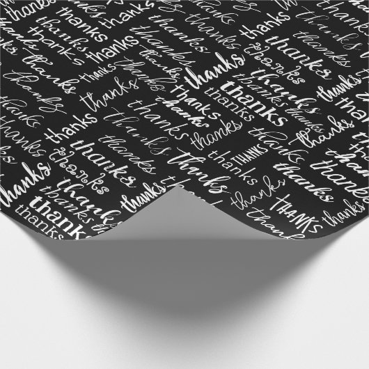 Vielen Dank Text auf schwarz Geschenkpapier (Ecke)