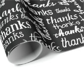 Vielen Dank Text auf schwarz Geschenkpapier (Rolleneckpunkt)