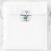 Vielen Dank Text Blue Heart Cupcake Runder Aufkleber (Tasche)