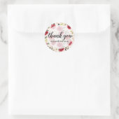 Vielen Dank Text Burgundy Blume Runder Aufkleber (Tasche)