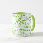 Vielen Dank Text Coffee Tasse (VorderseiteRechts)