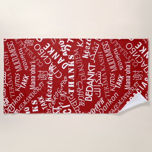 Vielen Dank Text Colors Beach Handtuch Multilangua (Vorderseite)
