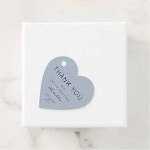 Vielen Dank Text Dusty Blue Custom Wedding Herz Geschenkanhänger