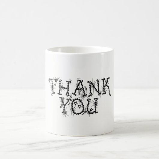 Vielen Dank Text Elegant Stars Typografie Kaffeetasse (Mittel)