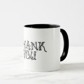 Vielen Dank Text Elegant Stars Typografie Tasse (VorderseiteRechts)