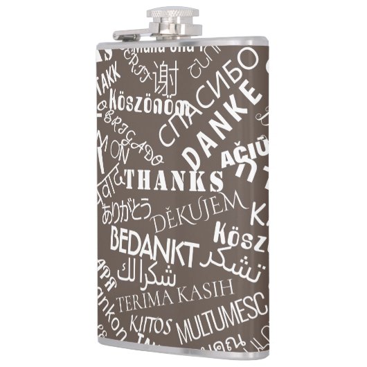 Vielen Dank Text Flask Multi Language - Ihre Farbe Flachmann (Links)