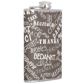 Vielen Dank Text Flask Multi Language - Ihre Farbe Flachmann (Rechts)