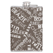 Vielen Dank Text Flask Multi Language - Ihre Farbe Flachmann (Rückseite)