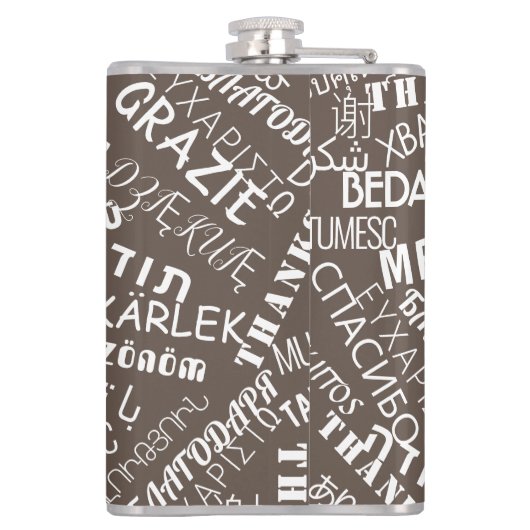 Vielen Dank Text Flask Multi Language - Ihre Farbe Flachmann (Rückseite)