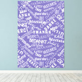 Vielen Dank Text Lila Canvas Print Multilingual Leinwanddruck (Insitu (Holzboden))