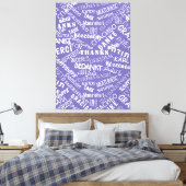 Vielen Dank Text Lila Canvas Print Multilingual Leinwanddruck (Insitu (Schlafzimmer))