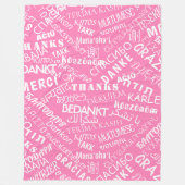 Vielen Dank Text Mehrsprachig Pink Fleece Blanket (Vorderseite)