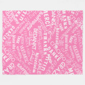 Vielen Dank Text Mehrsprachig Pink Fleece Blanket (Vorderseite (Horizontal))