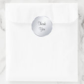 Vielen Dank Text Metallic Silver Look Template Runder Aufkleber (Tasche)