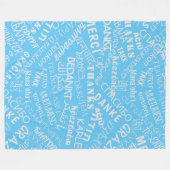 Vielen Dank Text Multilingual Blue Fleece Blanket (Vorderseite (Horizontal))