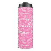 Vielen Dank Text Pink Thermal Tumbler Multilingual Thermosbecher (Vorderseite)