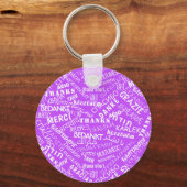 Vielen Dank Text Schlüsselanhänger Multi Language (Vorderseite)