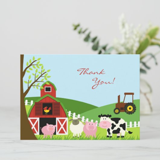 Vielen Dank, Tiere Flat Card Dankeskarte (Stehend Vorderseite)