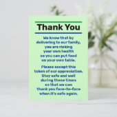 Vielen Dank Tip Delivery Driver Person Dankeskarte (Stehend Vorderseite)