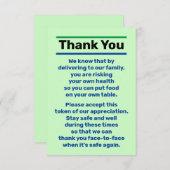 Vielen Dank Tip Delivery Driver Person Dankeskarte (Vorne/Hinten)