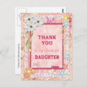 Vielen Dank, Tochter, Blume Kundenkarte Postkarte (Vorne/Hinten)