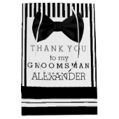 Vielen Dank Trauzeuge Personalisiert mit Bow-Krawa Mittlere Geschenktüte (Vorderseite)